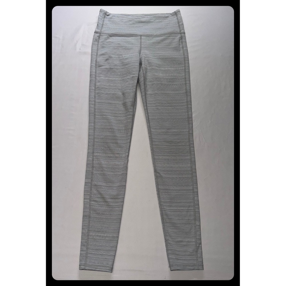 ATHLETA Gray Jacquard Chaturanga 7/8 Ankle Crop Leggings 455973-02 Small